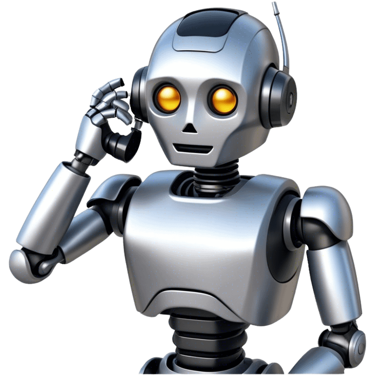 robot, hablando por teléfono  emoji