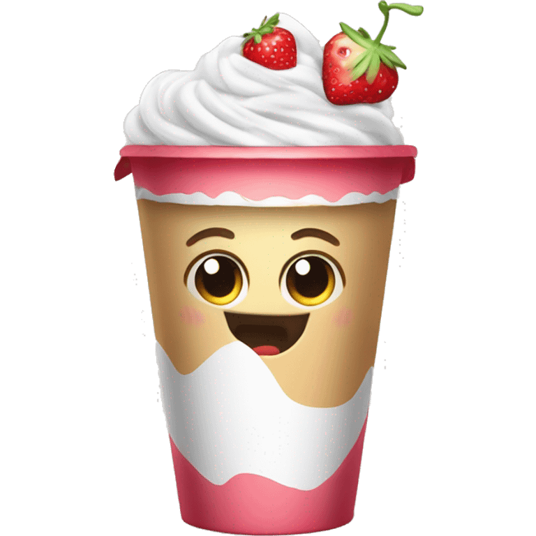 Fristi carton paille lait à la fraise  emoji