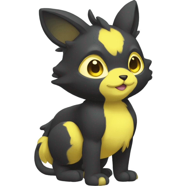 Cute cool black yellow animal hybrid Fakemon full body emoji