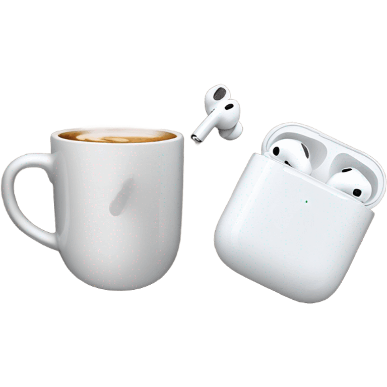 AirPods pro and coffee emoji