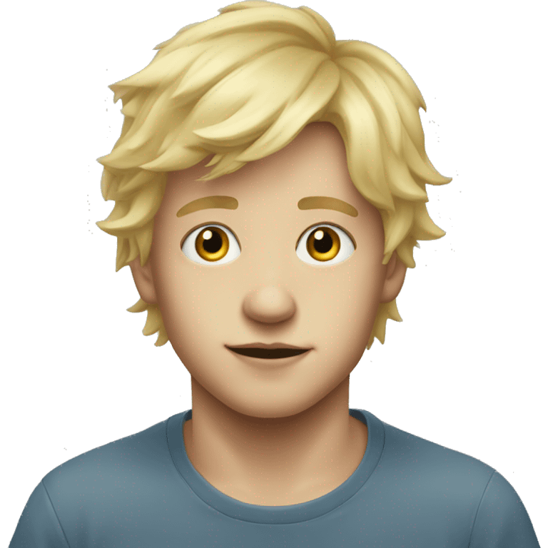 blonde boy portrait by blinds emoji