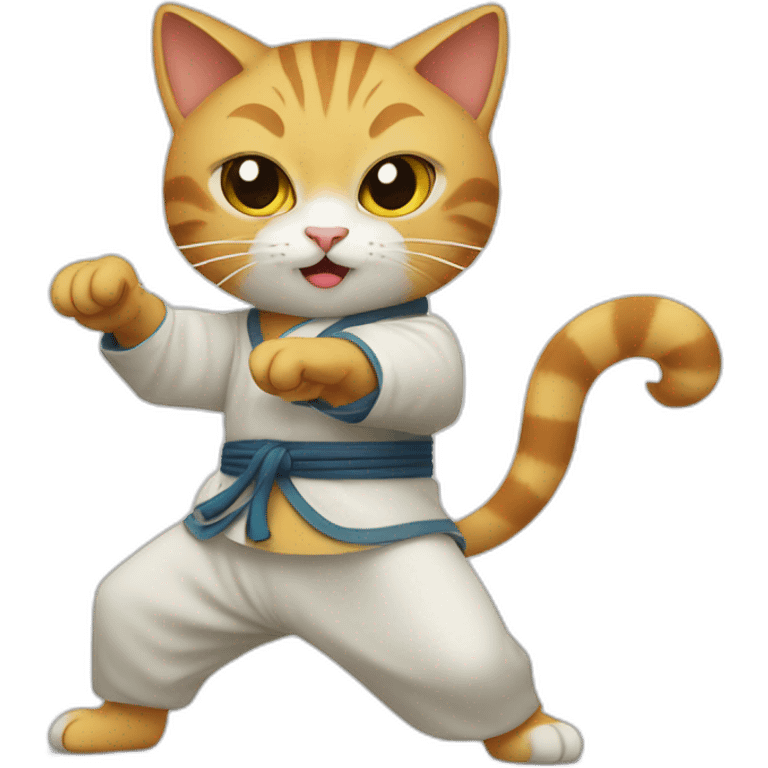 cat doing kungfu emoji