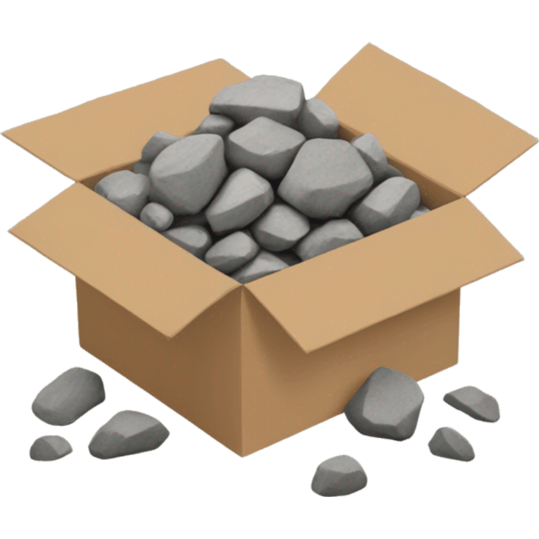 cardboard box full of rocks emoji