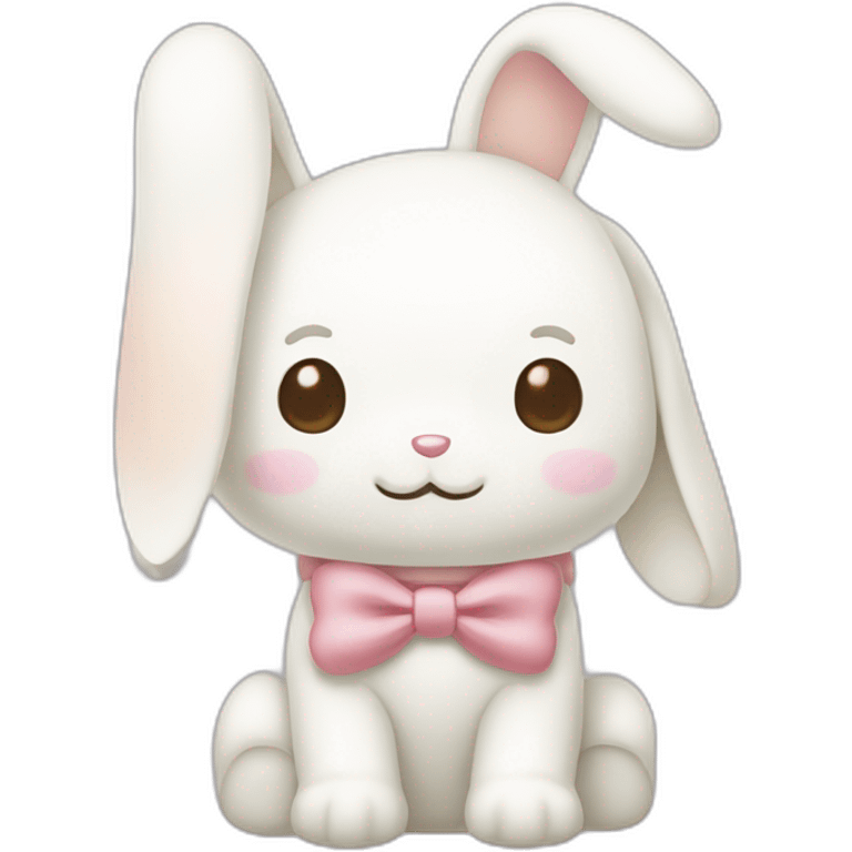 Cinnamoroll from Sanrio (hello kitty) with a bow, cute, bunny/rabbit emoji