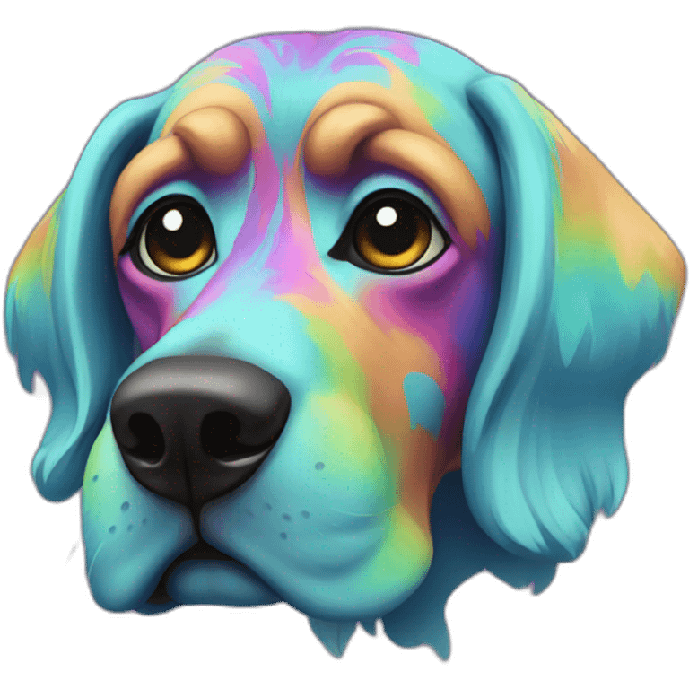 psychedelic dog emoji