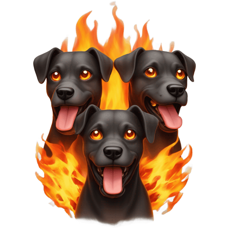 3-headed-dog made of fire emoji