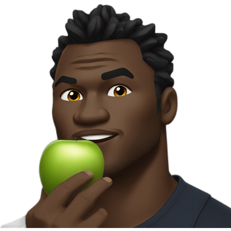 Francis ngannou eating apple  emoji