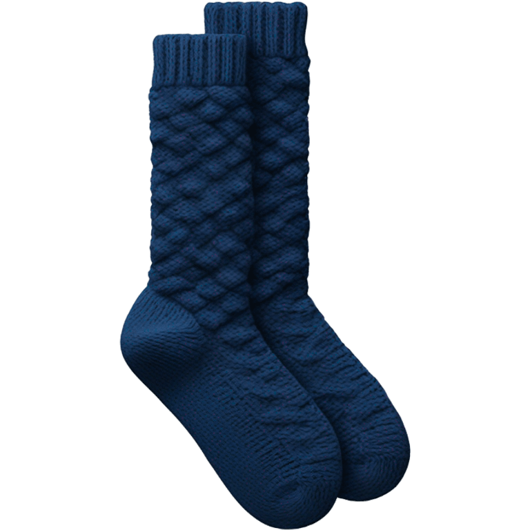 navi blue knitted socks emoji