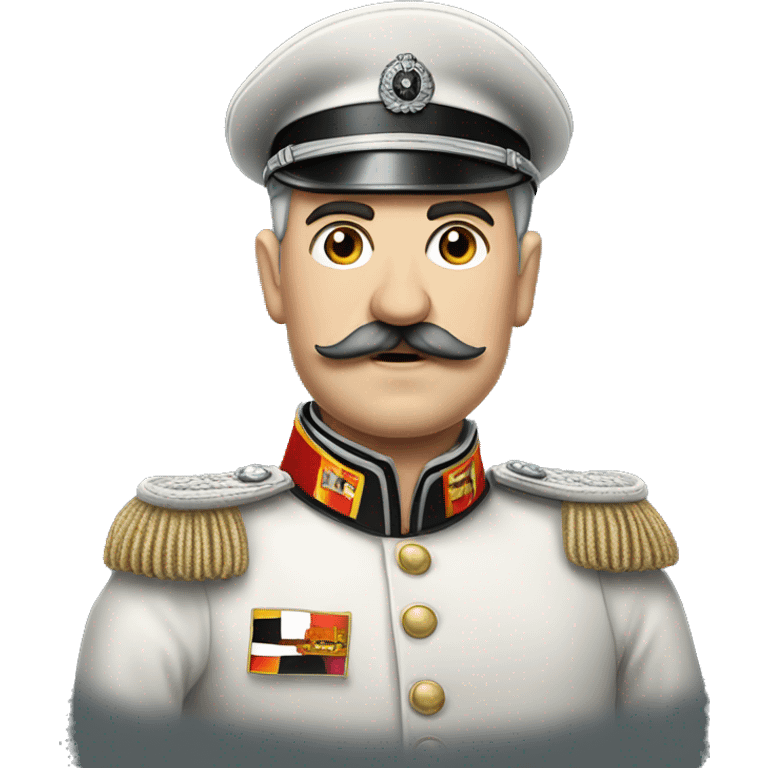 A german leader with short and straight hair, square moustache and war clothes emoji