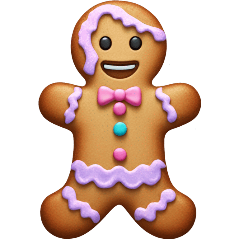 Pastel gingerbread man emoji