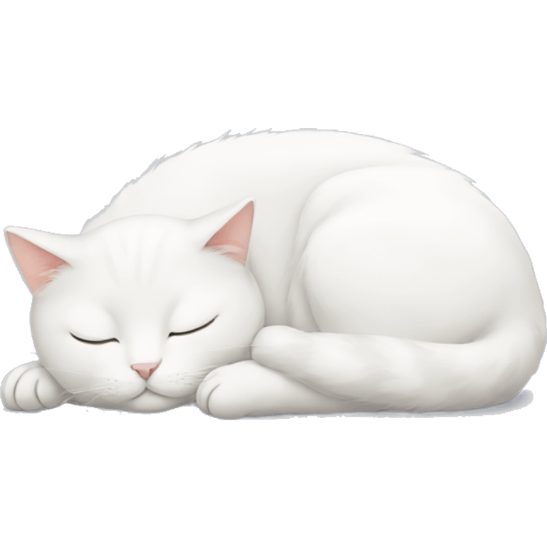 White cat sleeping  emoji