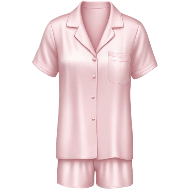 Silk light pink short sleeves pyjamas  emoji