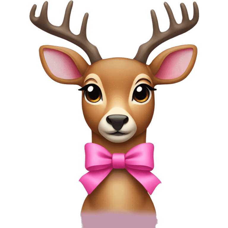 deer with a pink bow emoji