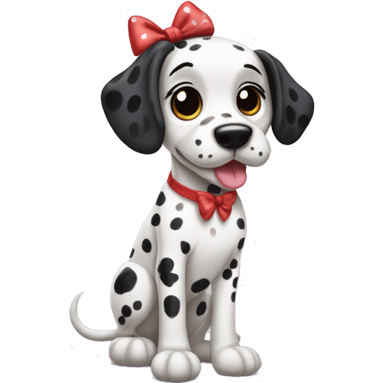 dalmation girl doggie with a bow emoji