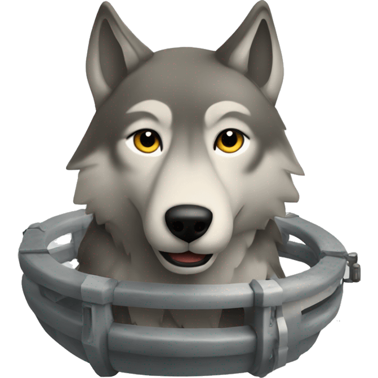 wolf in a pontoon wheel emoji