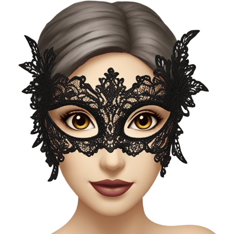 black lace masquerade mask emoji