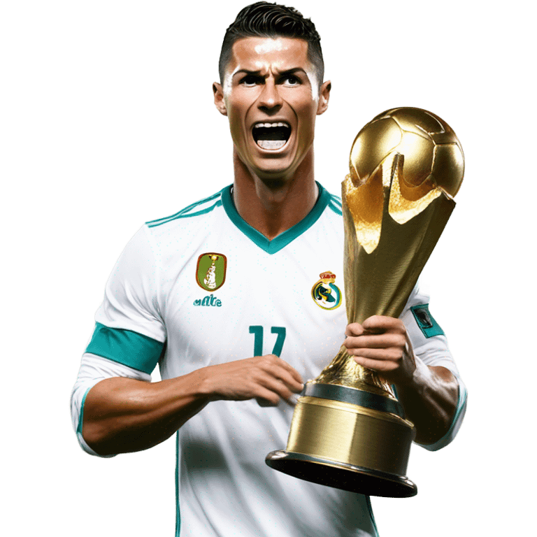 cristiano ronaldo, screaming, trophy emoji