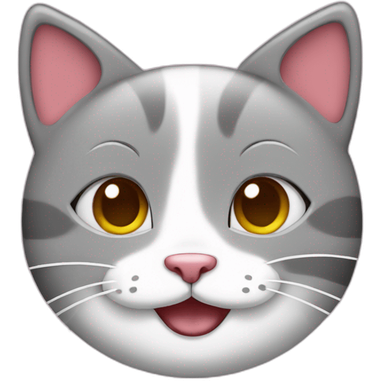 Kitty with smile and hearts around  emoji