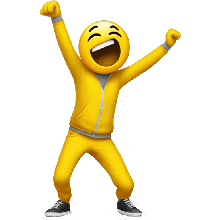 A yellow emoji that’s doing the dab emoji