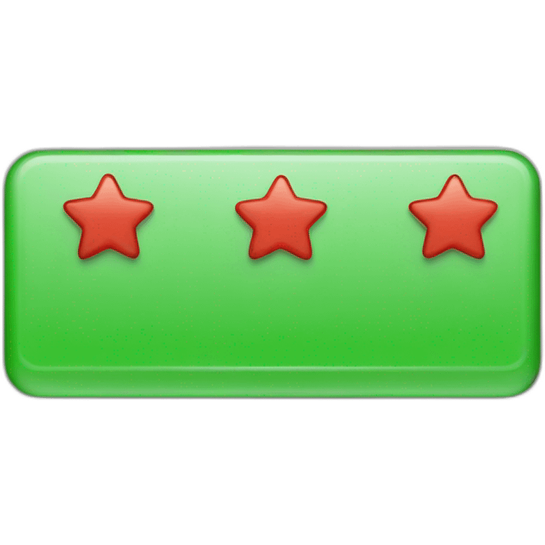 A rectangle containing three sections in width, the upper section is green, the middle section is white, it contains three red stars side by side, and the lower section is black. emoji