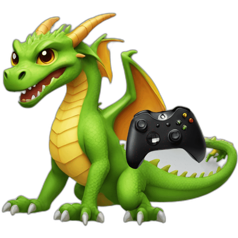 Dragon with Xbox controller emoji