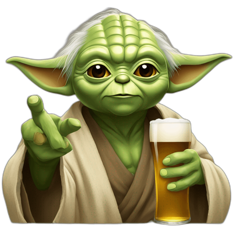 Yoda qui boit une bière emoji