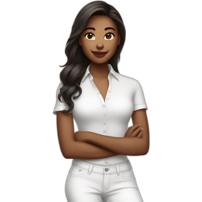 beautiful girl in white shirt emoji