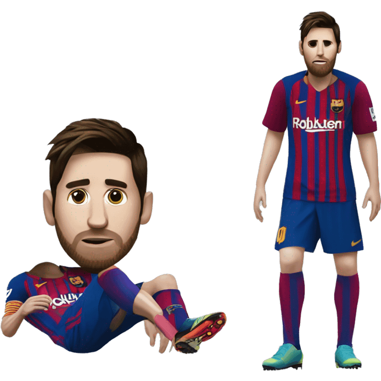 Messi injured with swollen ankles emoji