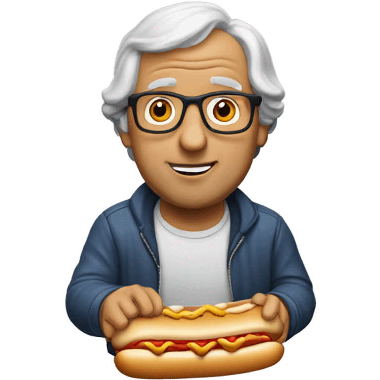 Chevy chase eating a hot dog emoji