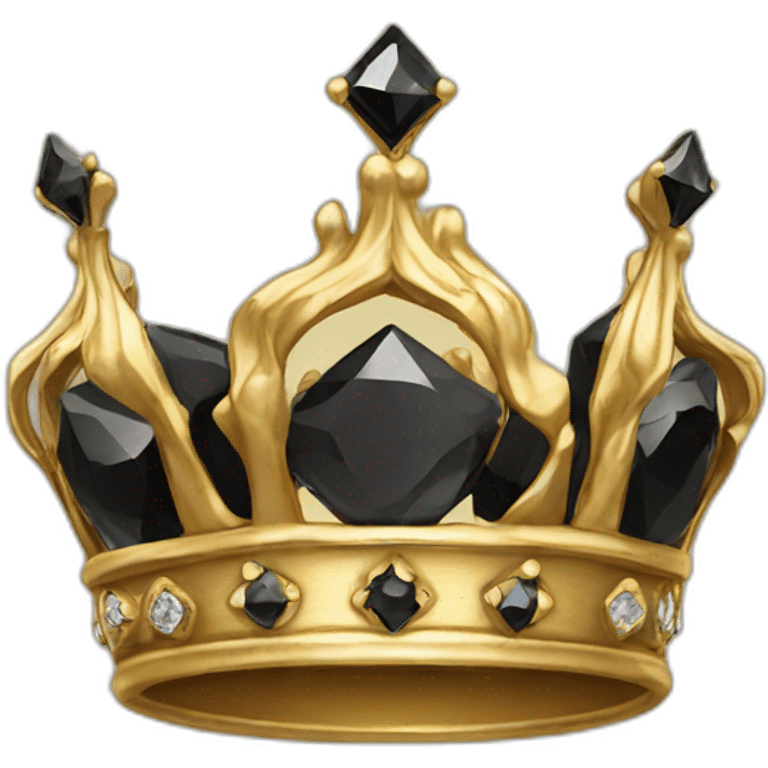 gold Black diamond crown emoji