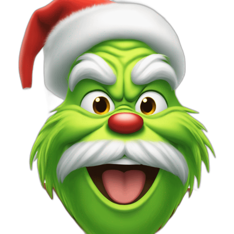 Grinch santa Claus laughing  emoji