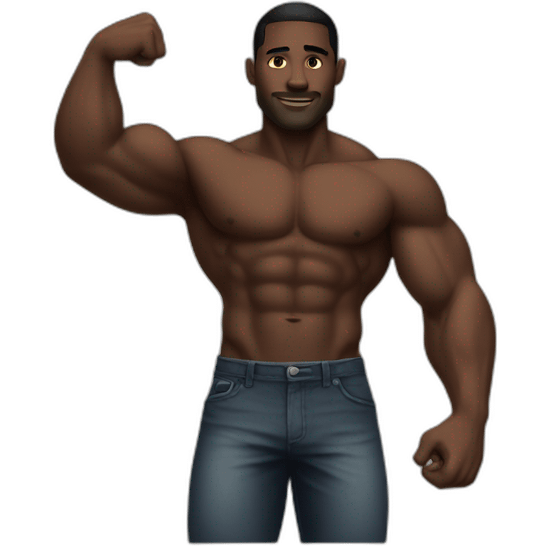 muscle-black-guy-bikini-ok-hand emoji