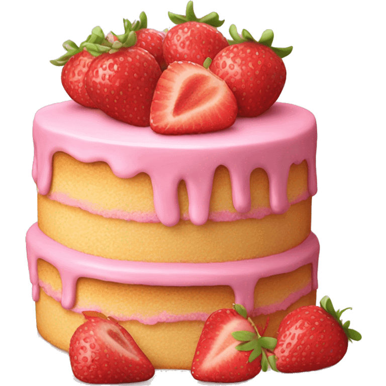 Pink strawberry cake emoji