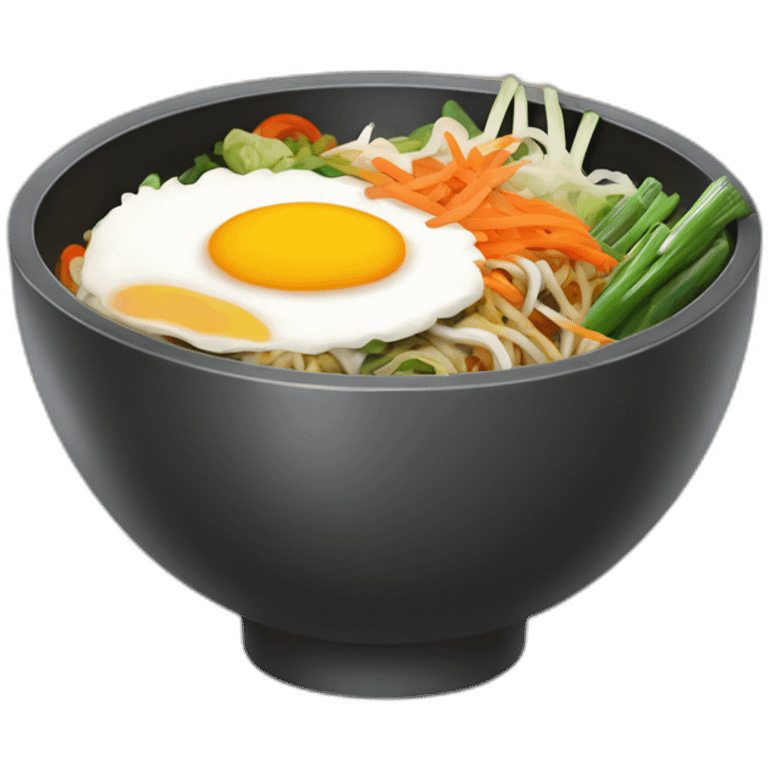 bowl of vegetable bibimbap emoji