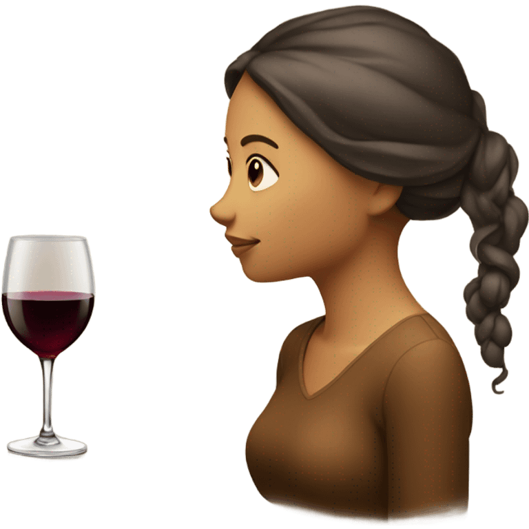 Girl looking at wine  emoji