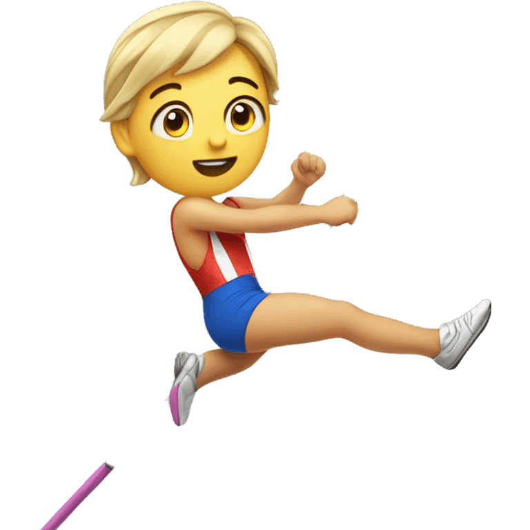 athlete competing in pole vault emoji