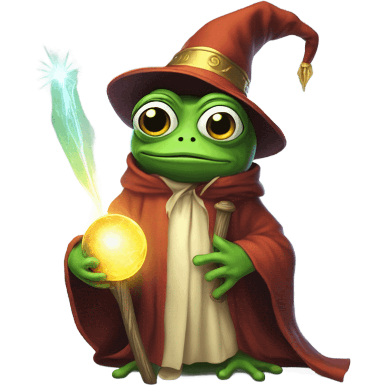 pepe as a wizard emoji