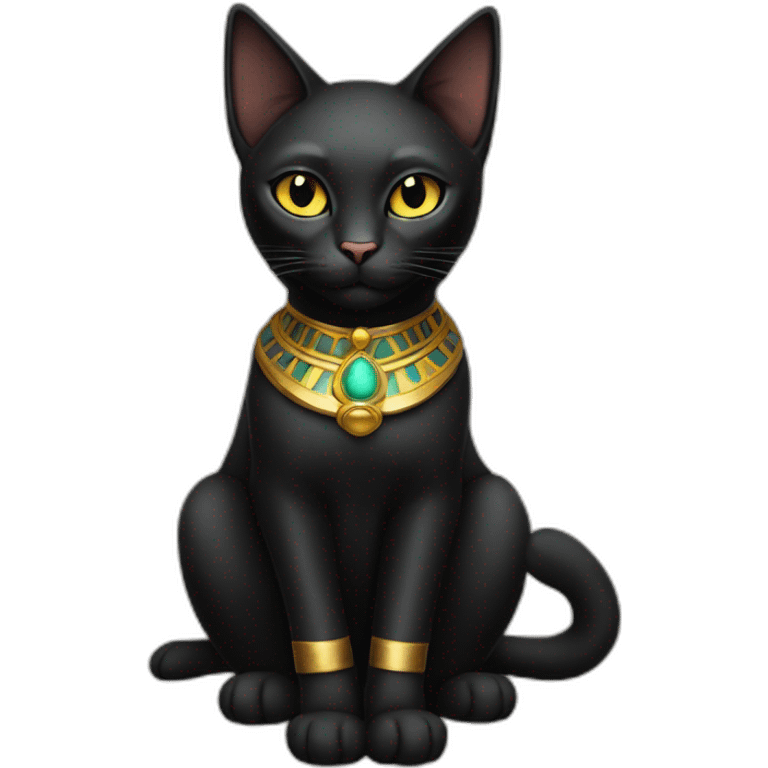 black cat dressed as the goddess bastet emoji