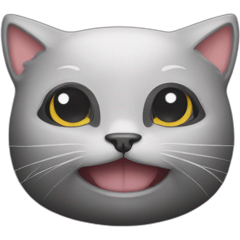 Black cat with white moustache emoji