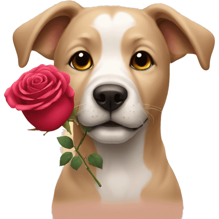 Dog with rose emoji