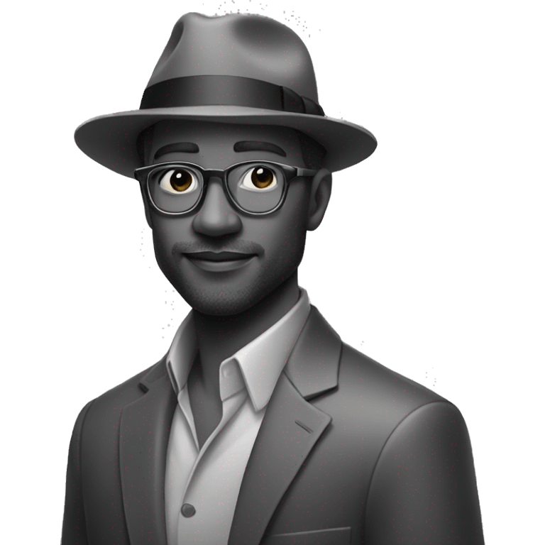 stylish man in grayscale portrait emoji