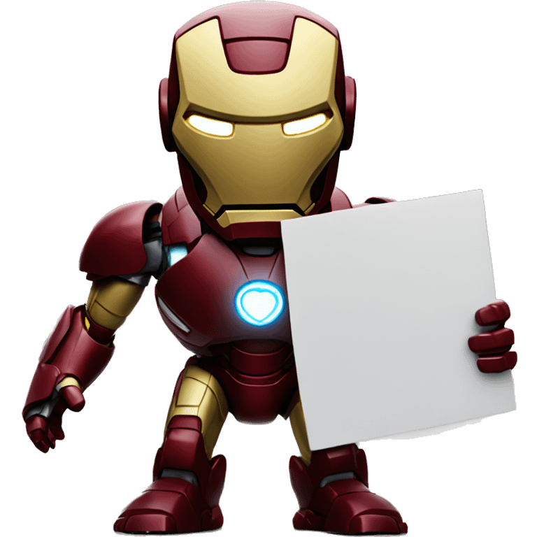 Ironman holding a sign i love you emoji