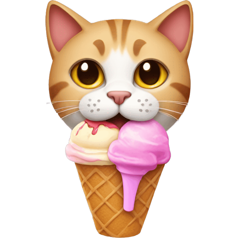 Cat with ice cream  emoji