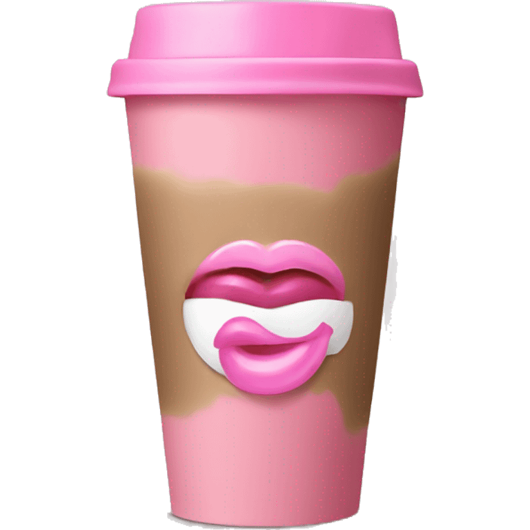 To go coffee cup with pink kiss emoji