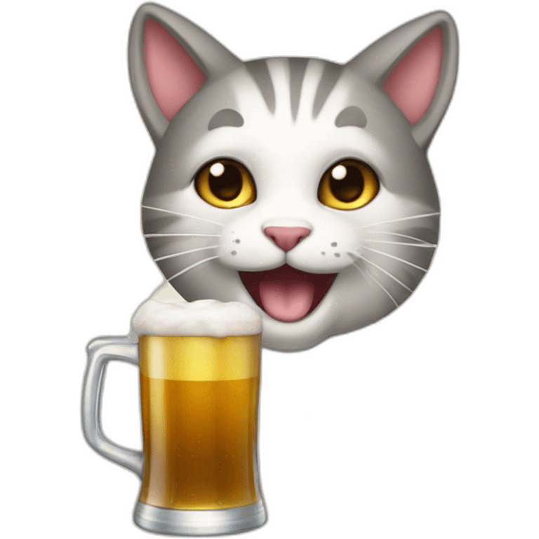 GATO TOMANDO CERVEZA  emoji