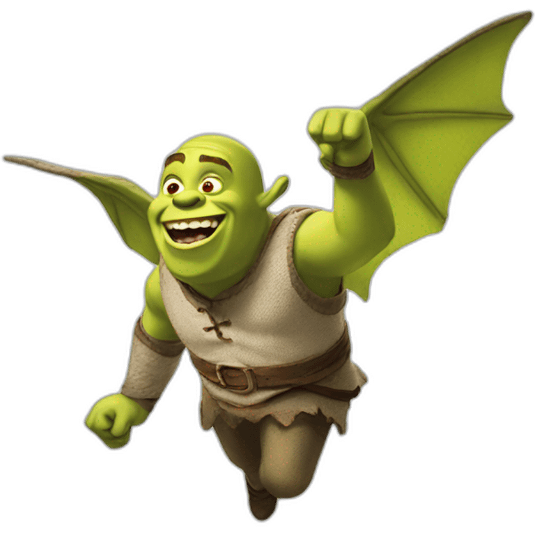 Flying shrek emoji