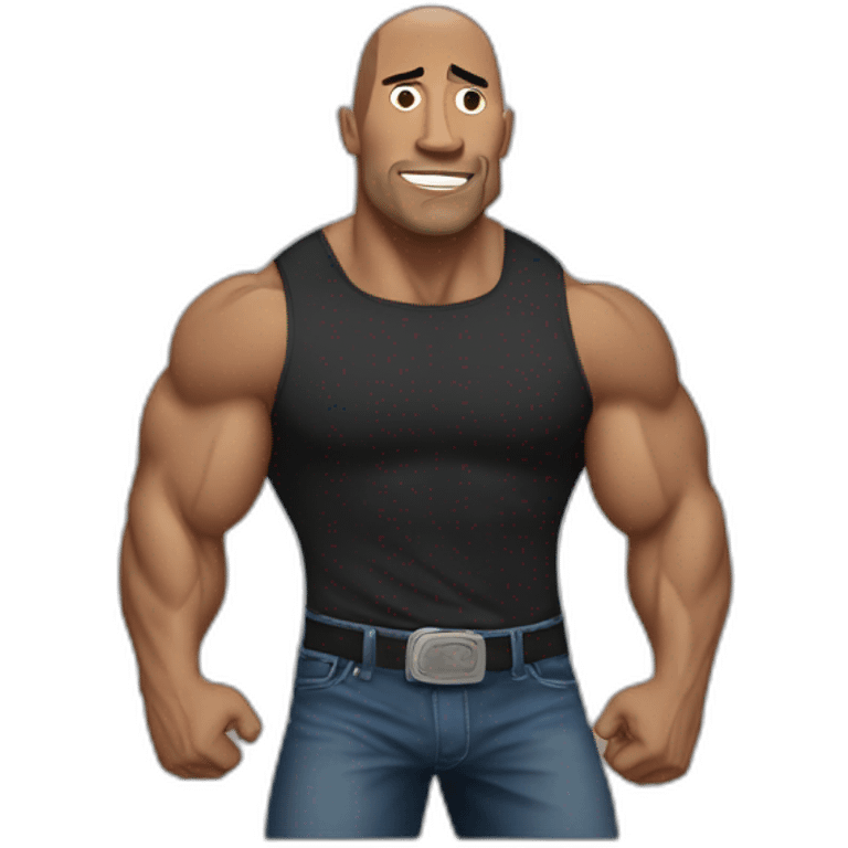 the rock showing he’s muscles emoji