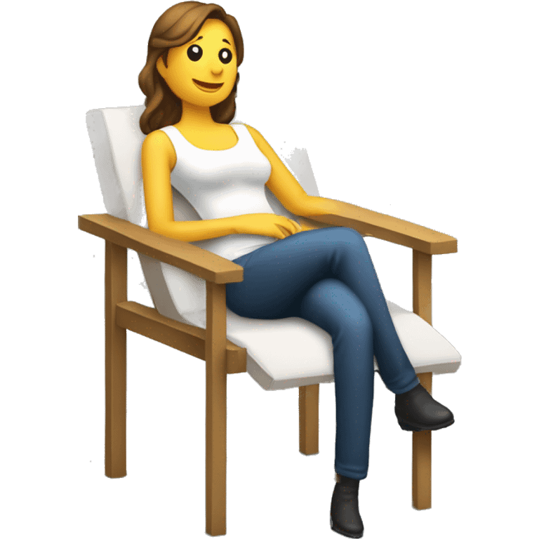 Personne sur une chaise et une corde qui pend à cote emoji