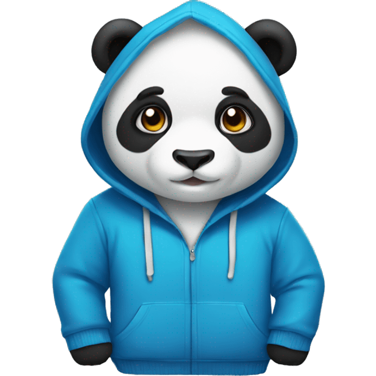  panda with blue hoodie emoji