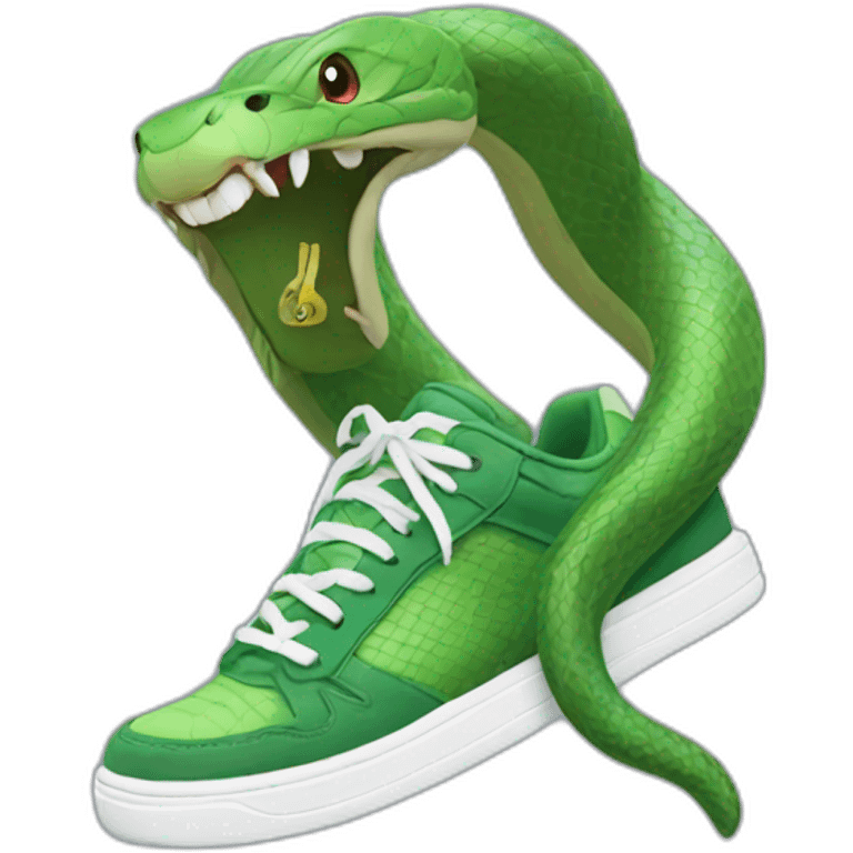 Snake with sneakers emoji